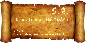 Stiegelmayer Nátán névjegykártya